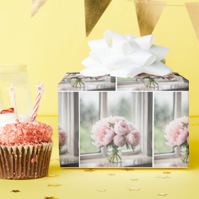 Papel De Regalo Pink Peony Bouquet (Fiesta de cumpleaños )