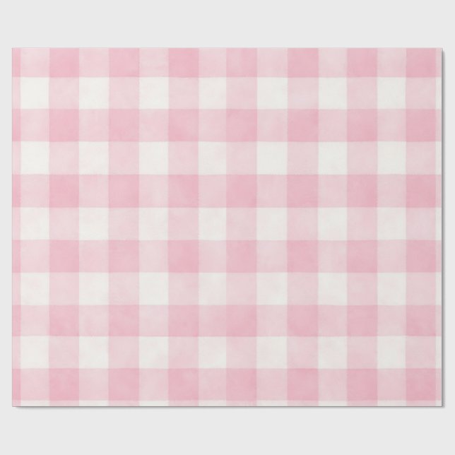 Papel De Regalo Pink Plaid  (Superficie plana)