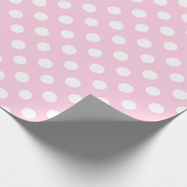 Papel De Regalo Pink Polkadot Girly Moderno Cute (Esquina)