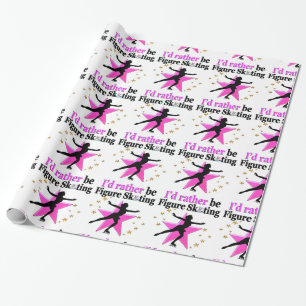PAPEL DE REGALO PINK PREFERIRÍA SER DISEÑO DE PATINAJE DE HIELO