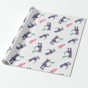 Papel De Regalo Pink Purple Dinosaur Feliz Cumpleaños