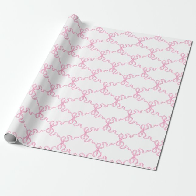 Papel De Regalo Pink Ribbon Trellis (Desenrollado)
