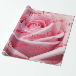 Papel De Regalo Pink Rose Merry Christmas