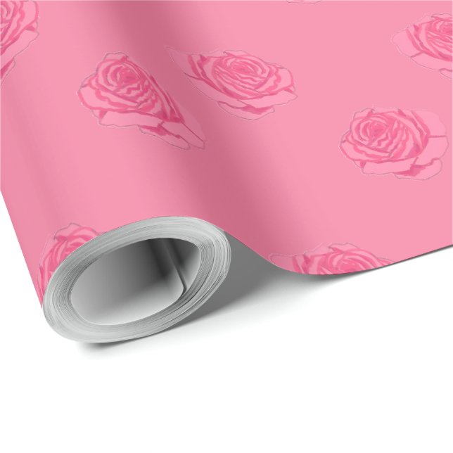 Papel De Regalo Pink roses (Esquina del rollo)