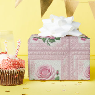 Papel De Regalo Pink Roses Quilt