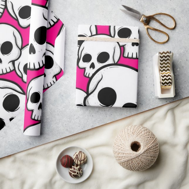 Papel De Regalo Pink Skull Pattern Wrapping Paper (Artesanía)