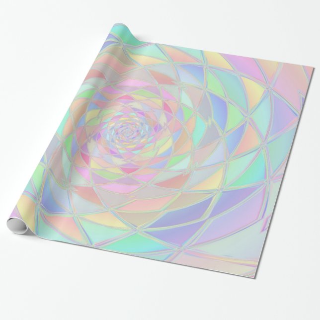 Papel De Regalo Pink Stained Glass Window Pastels (Desenrollado)
