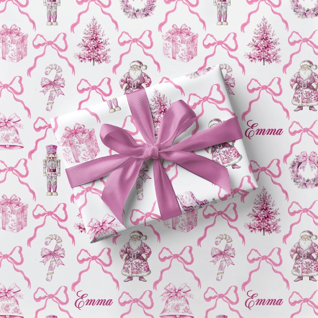 Papel De Regalo Pink Toile Nutcracker Wrapping Paper Christmas (Subido por el creador)