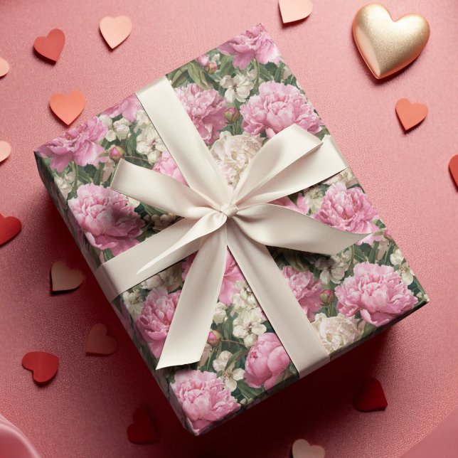 Papel De Regalo Pink & White Floral Pattern Easter Wrapping Paper (Subido por el creador)