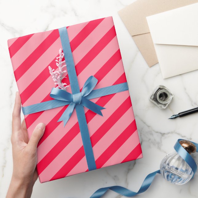 Papel De Regalo pink-white stripes – pink-weiß gestreift (Regalar)