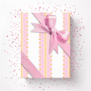 Papel De Regalo Pinking Stripe en Rosa y Naranja