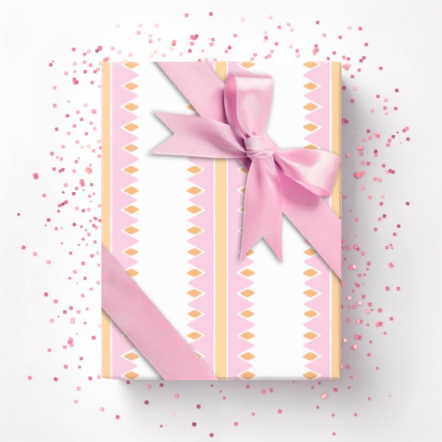 Papel De Regalo Pinking Stripe en Rosa y Naranja (Subido por el creador)