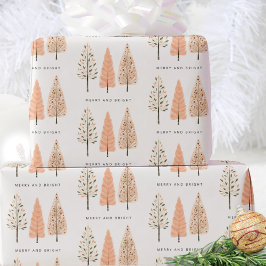 Papel De Regalo Pino de Navidad Nórdico Moderno Alegre y Brillante