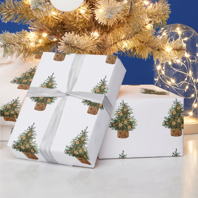 Papel De Regalo Pino, Naranja (Vacaciones)