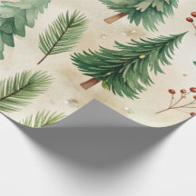 Pinos de Navidad en Acuarela sin Costuras