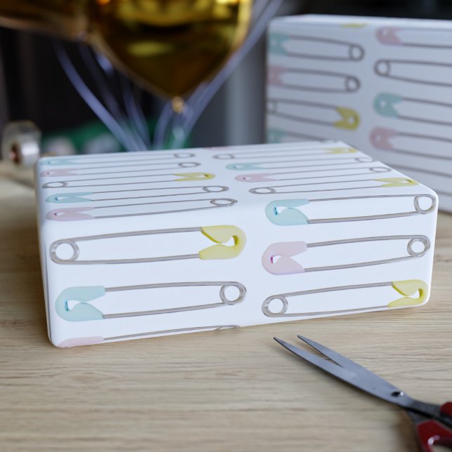 Papel De Regalo Pins de seguridad de pañales Baby Shower (Subido por el creador)