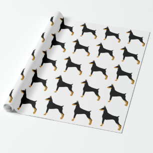 Papel De Regalo Pinscher del Doberman negro y moreno silo.png