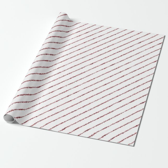 Papel De Regalo Pinstripes de manchas rojas de sangre (Desenrollado)