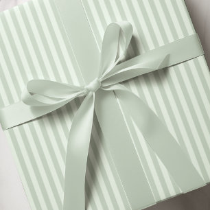 Papel De Regalo Pinstripes verdes pastorales simples