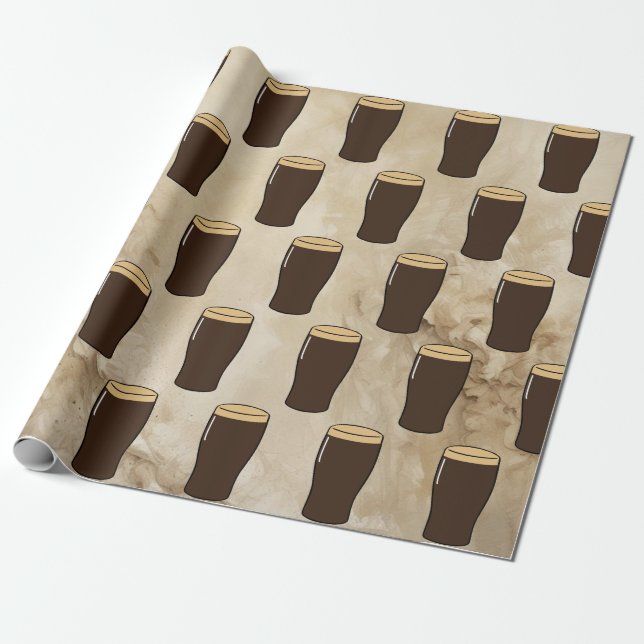 Papel De Regalo Pint of Irish Stout Beer Drinker (Desenrollado)