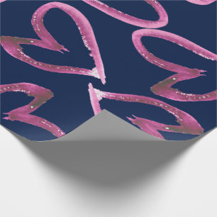 Papel de regalo pintado a mano de los corazones de