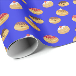 Papel De Regalo pintado a mano, lindo Hannukah doughnut estampado