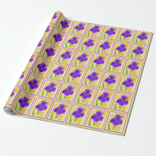 Papel De Regalo Pintado de iris morado - Perro original curado A