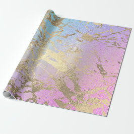 Papel De Regalo Pintado rosa Rubor Ombre Rosa Mármol Oro Brillante