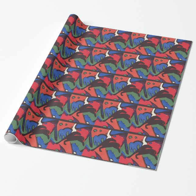 Papel De Regalo Pintado Wassily Kandinsky Franz Marc Blue Rider (Desenrollado)