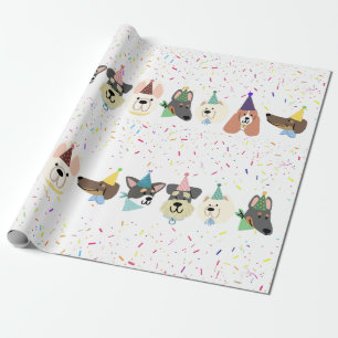 Papel De Regalo Pintemos, Fiesta Perro Confetti Cumpleaños