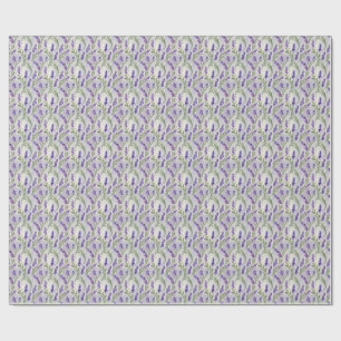 Papel De Regalo Pintura a la acuarela con flores de lavanda patrón