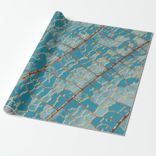 Papel De Regalo Pintura abstracta azul y blanco