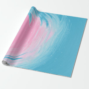 PAPEL DE REGALO PINTURA ABSTRACTA AZUL Y ROSA 2