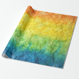 Papel De Regalo pintura abstracta azul y verde naranja