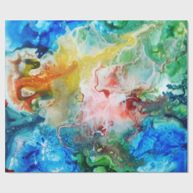 Papel De Regalo Pintura abstracta colorida de la galaxia (Superficie plana)