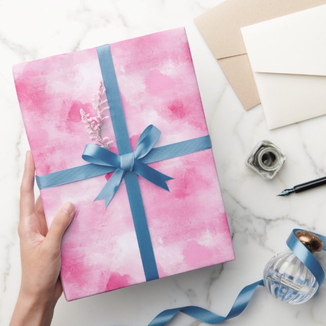 Papel De Regalo Pintura abstracta con acuarela rosa (Regalar)