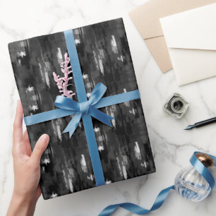 Papel De Regalo Pintura abstracta en negro y blanco