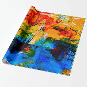 Papel De Regalo Pintura abstracta en una pared de hormigón. ilustr
