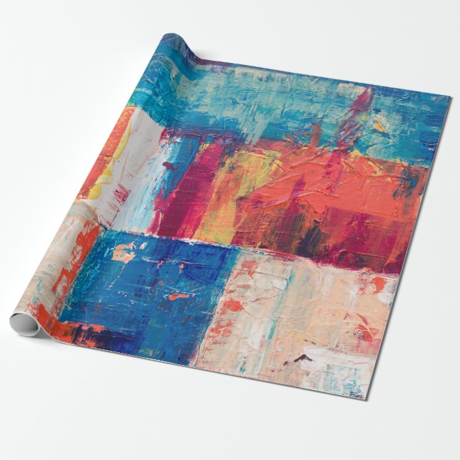 Papel De Regalo Pintura abstracta multicolor (Desenrollado)