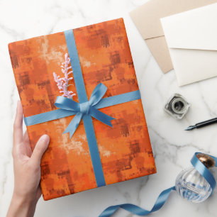 Papel De Regalo Pintura abstracta naranja
