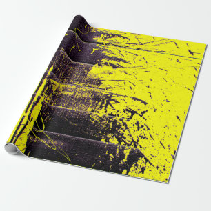 Papel De Regalo Pintura abstracta negra de plaqueta gotea sobre un