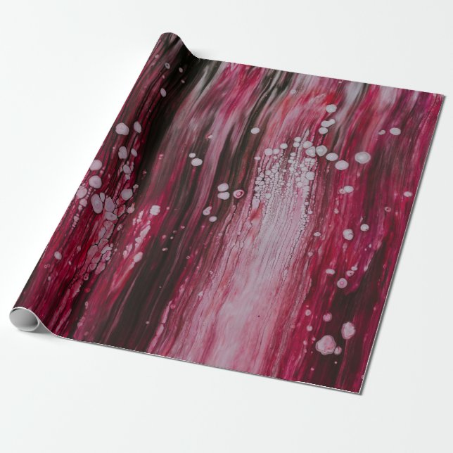 Papel De Regalo Pintura abstracta roja (Desenrollado)