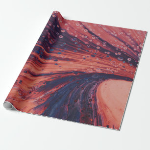 Papel De Regalo Pintura abstracta roja y negra