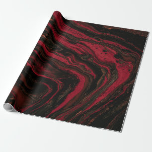 Papel De Regalo Pintura abstracta roja y negra