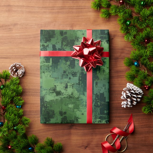 Papel De Regalo Pintura abstracta verde (Regalo de vacaciones)