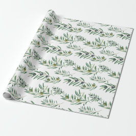 Papel De Regalo Pintura al agua Estilo Campestre Francés Verde Pat