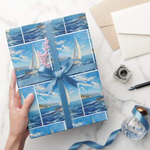 Papel De Regalo Pintura al impasto de barco de vela