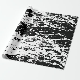 Papel De Regalo Pintura angustiada en blanco y negro