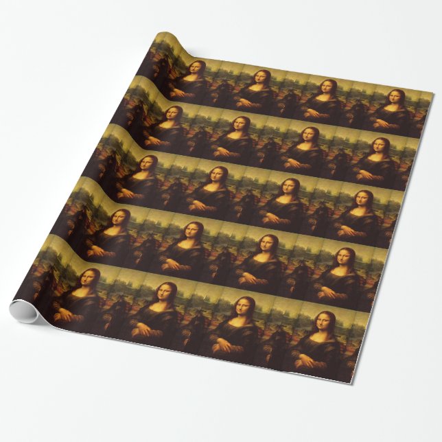 Papel De Regalo Pintura Bella Artes Leonardo Da Vinci Mona Lisa (Desenrollado)