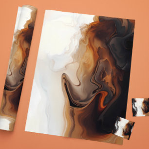 Papel De Regalo Pintura con fluido marrón arte